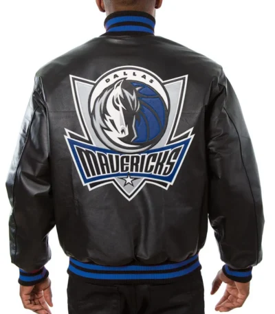Varsity Dallas Mavericks Black Leather Jacket