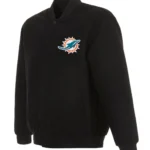 Varsity Miami Dolphins Black Wool Jacket