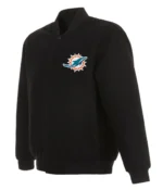 Varsity Miami Dolphins Black Wool Jacket