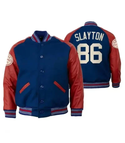 Varsity NY Giants Darius Slayton Blue and Red Jacket