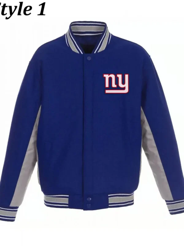 Varsity NY Giants Gray and Blue Wool Jacket