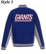 Varsity NY Giants Gray and Blue Wool Jacket