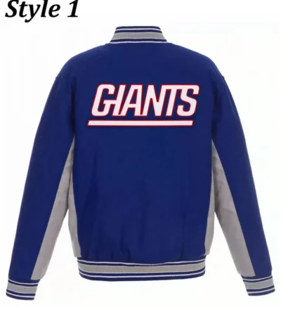 Varsity NY Giants Gray and Blue Wool Jacket