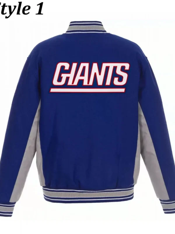 Varsity NY Giants Gray and Blue Wool Jacket