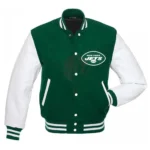 Varsity NY Jets Green and White Jacket