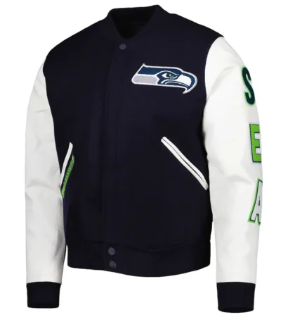 Varsity Navy-White College Seattle Seahawks Jacket