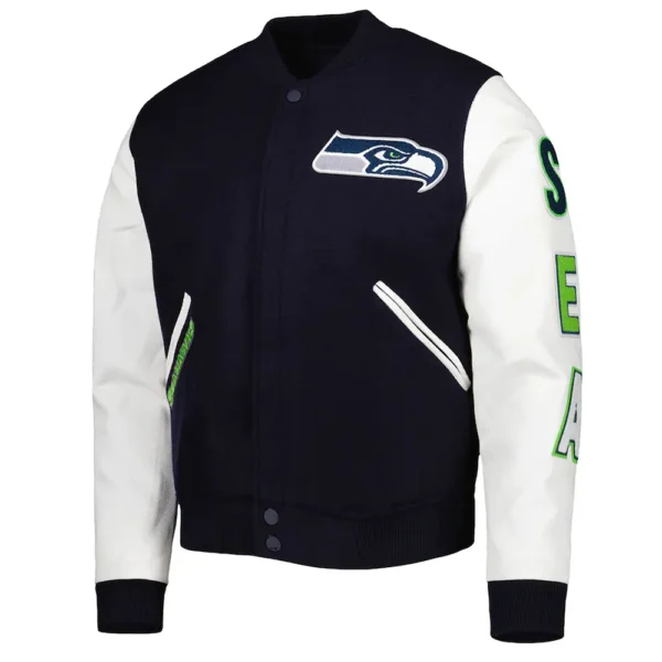 Varsity Navy-White College Seattle Seahawks Jacket