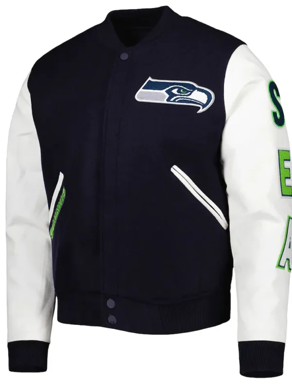 Varsity Navy-White College Seattle Seahawks Jacket