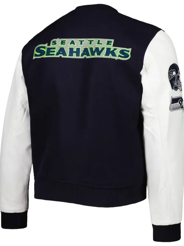 Varsity Navy-White College Seattle Seahawks Jacket