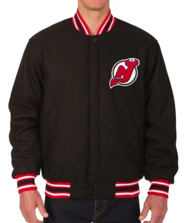 Varsity New Jersey Devils Black Wool Jacket