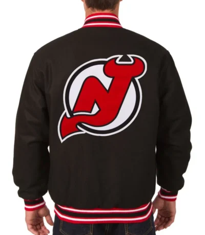 Varsity New Jersey Devils Black Wool Jacket