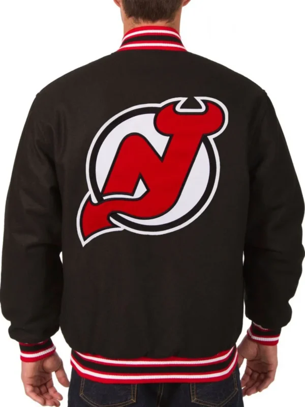 Varsity New Jersey Devils Black Wool Jacket
