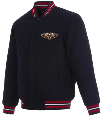 Varsity New Orleans Pelicans Navy Blue Wool Jacket