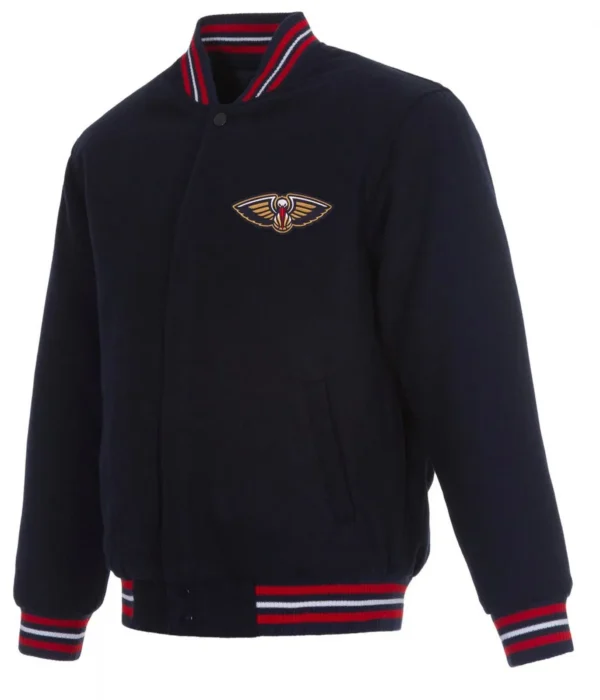 Varsity New Orleans Pelicans Navy Blue Wool Jacket