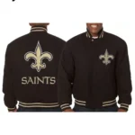Varsity New Orleans Saints Black Wool Jacket