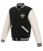 Varsity New Orleans Saints White and Black Jacket