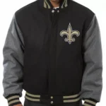 Varsity New Orleans Saints Wool Black and Gray Jacket