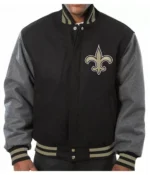 Varsity New Orleans Saints Wool Black and Gray Jacket