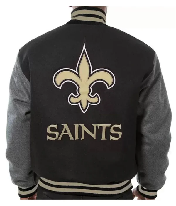 Varsity New Orleans Saints Wool Black and Gray Jacket