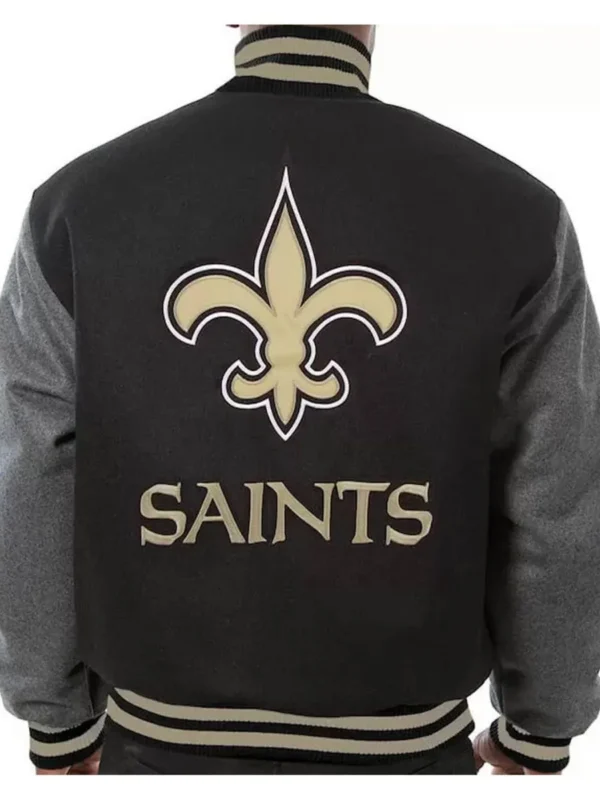 Varsity New Orleans Saints Wool Black and Gray Jacket