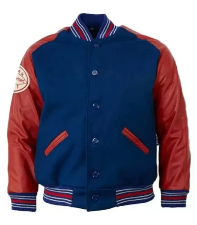 Varsity New York Giants Daniel Jones Red and Blue Jacket