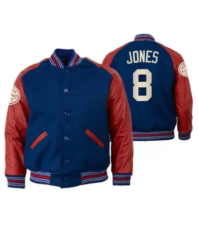 Varsity New York Giants Daniel Jones Red and Blue Jacket