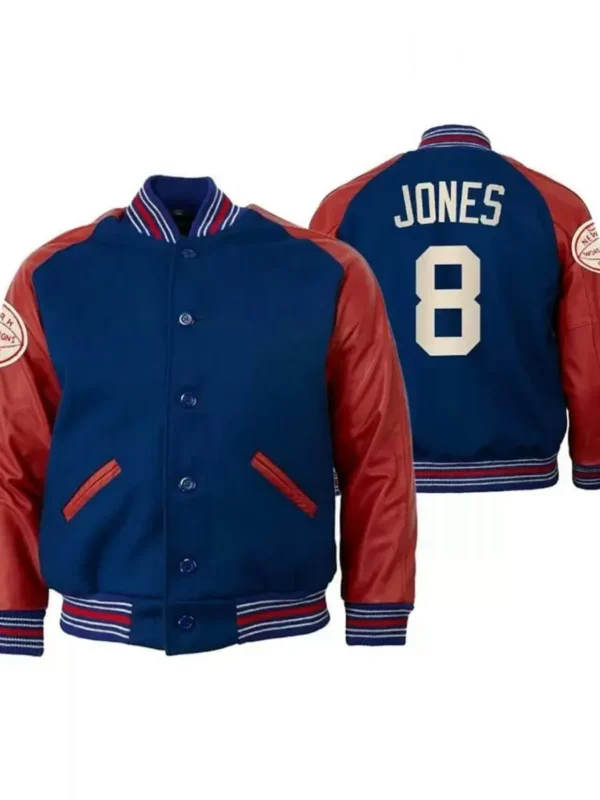 Varsity New York Giants Daniel Jones Red and Blue Jacket