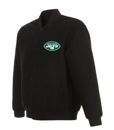 Varsity New York Jets Black Wool Jacket