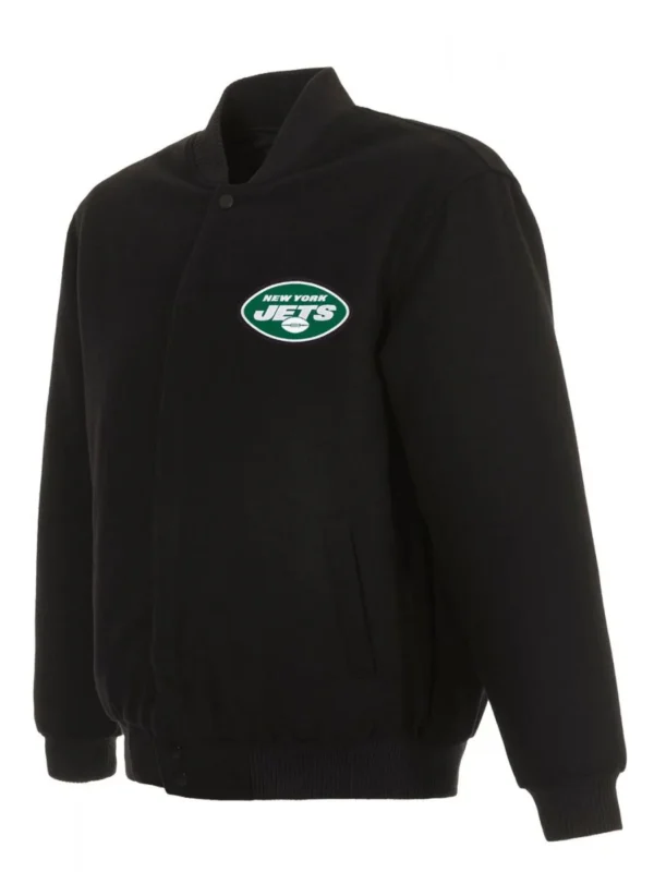 Varsity New York Jets Black Wool Jacket