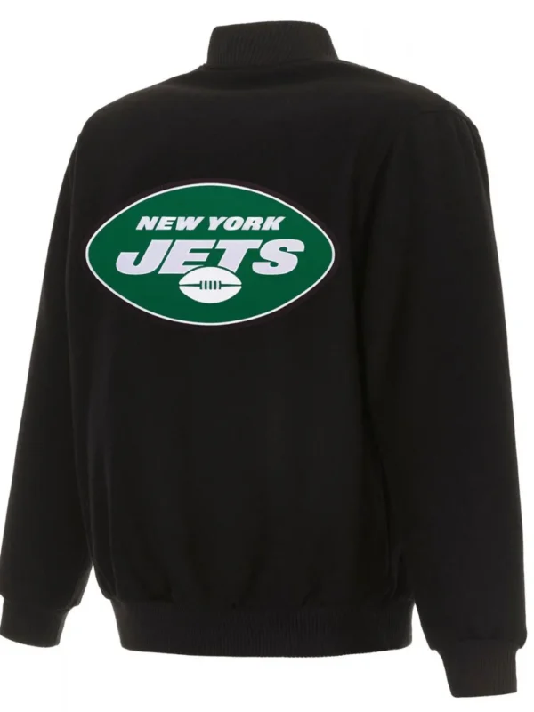Varsity New York Jets Black Wool Jacket