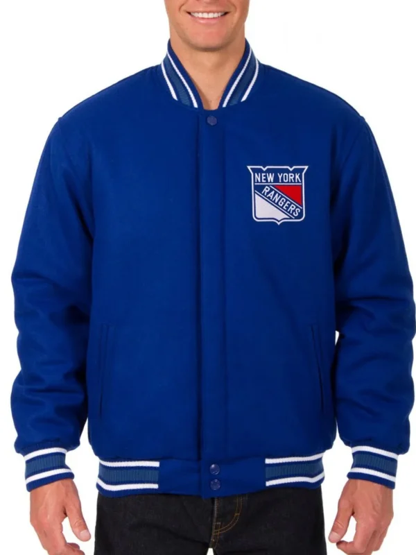 Varsity New York Rangers Royal Blue Wool Jacket