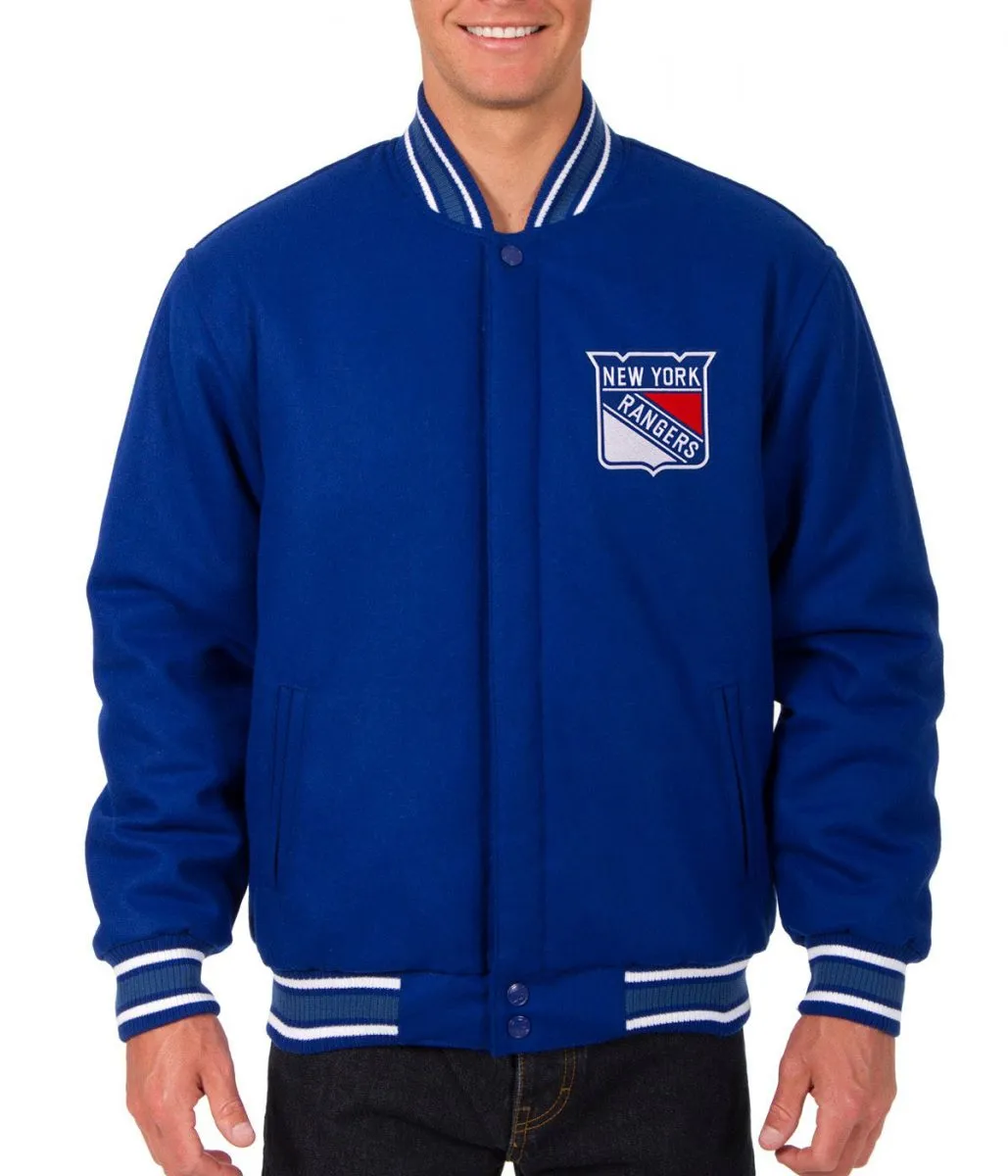 Varsity New York Rangers Royal Blue Wool Jacket Varsity New York Rangers Royal Blue Wool Jacket