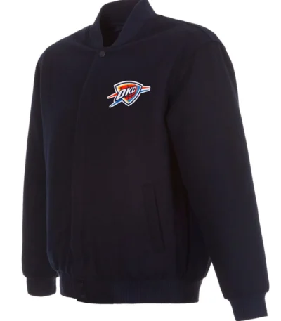 Varsity OKC Navy Blue Wool Jacket