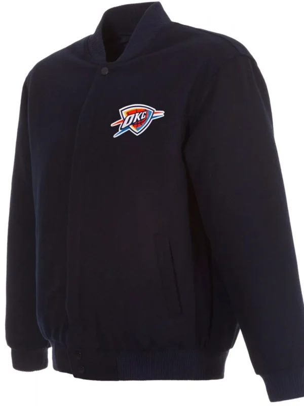 Varsity OKC Navy Blue Wool Jacket