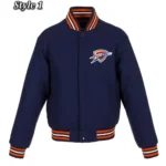 Varsity OKC Navy Wool Jacket