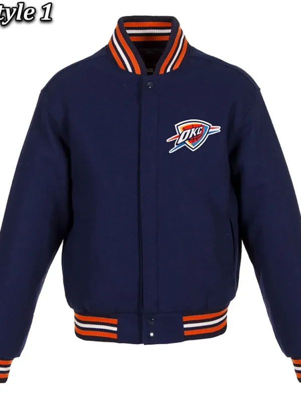 Varsity OKC Navy Wool Jacket