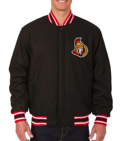 Varsity Ottawa Senators Black Wool Jacket