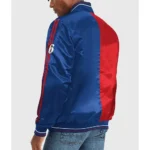 Varsity Philadelphia 76ers Blue and Red Satin Jacket