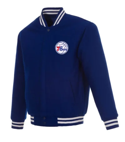 Varsity Philadelphia 76ers Royal Blue Wool Jacket
