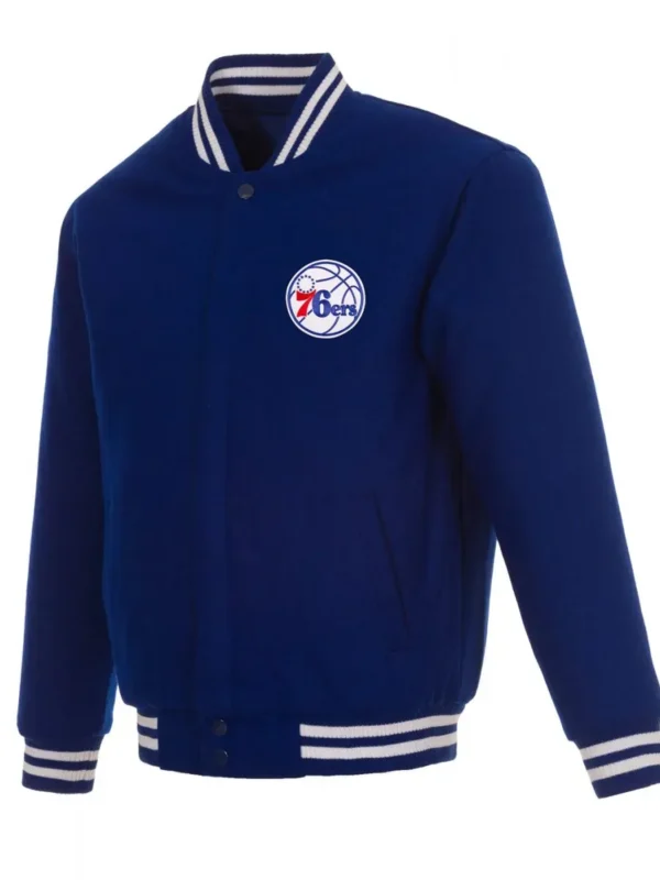Varsity Philadelphia 76ers Royal Blue Wool Jacket