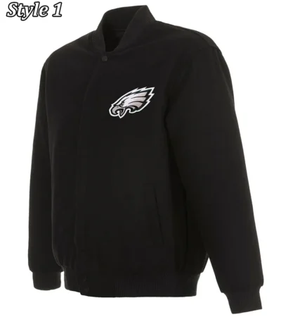 Varsity Philadelphia Eagles Black Wool Jacket