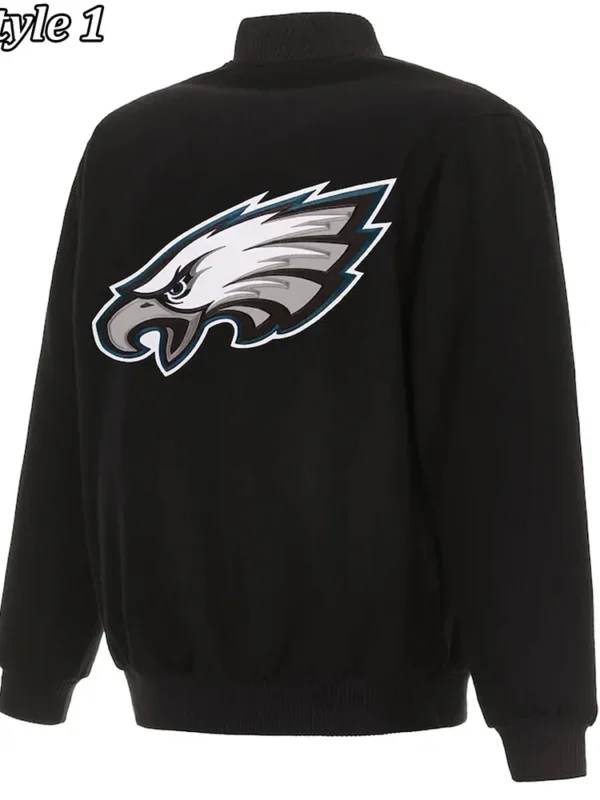 Varsity Philadelphia Eagles Black Wool Jacket