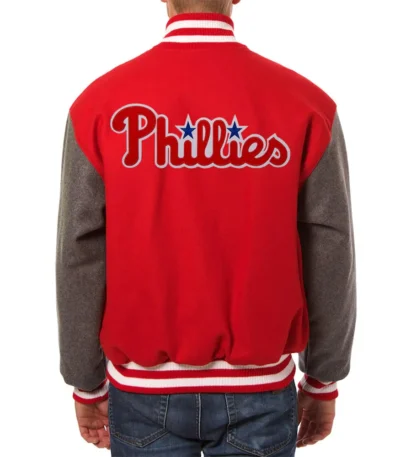Varsity Philadelphia Phillies Red and Charcoal Jacket