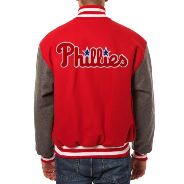 Varsity Philadelphia Phillies Red and Charcoal Jacket