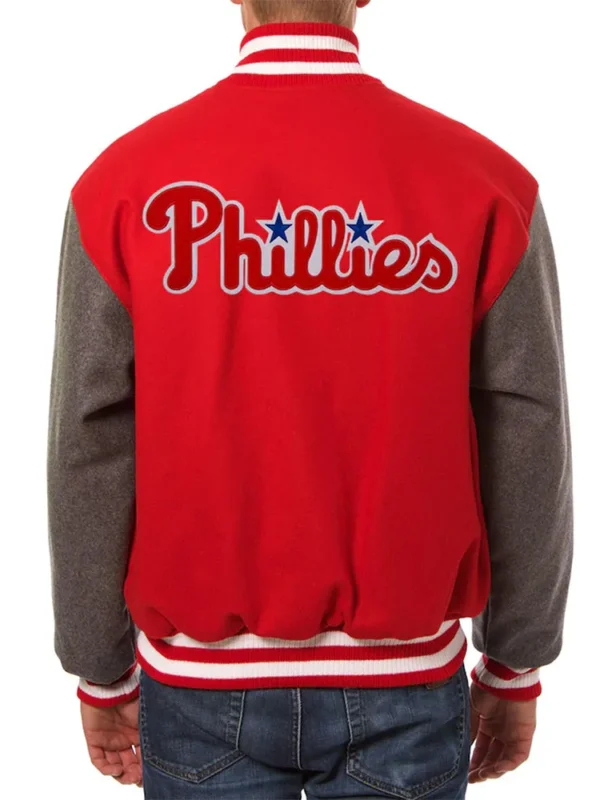 Varsity Philadelphia Phillies Red and Charcoal Jacket