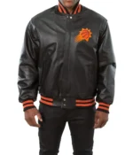 Varsity Phoenix Suns Black Leather Jacket