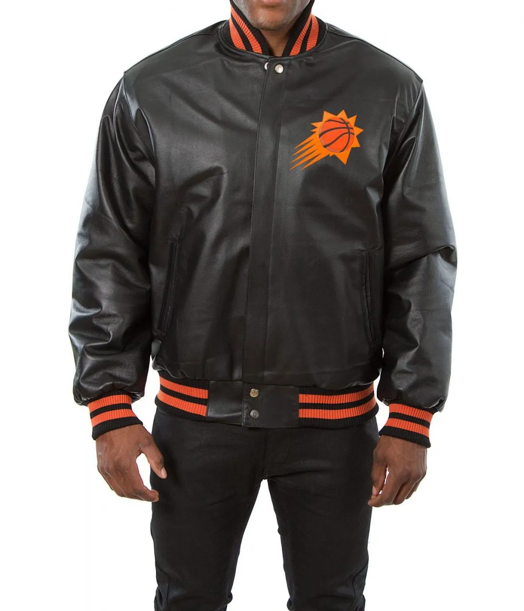 Varsity Phoenix Suns Black Leather Jacket Varsity Phoenix Suns Black Leather Jacket
