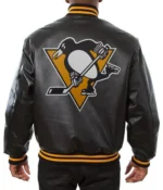 Varsity Pittsburgh Penguins Black Leather Jacket