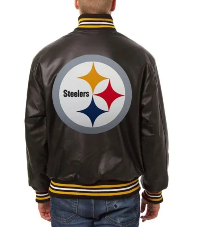 Varsity Pittsburgh Steelers Black Leather Jacket