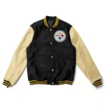 Varsity Pittsburgh Steelers Black and Cream Jacket